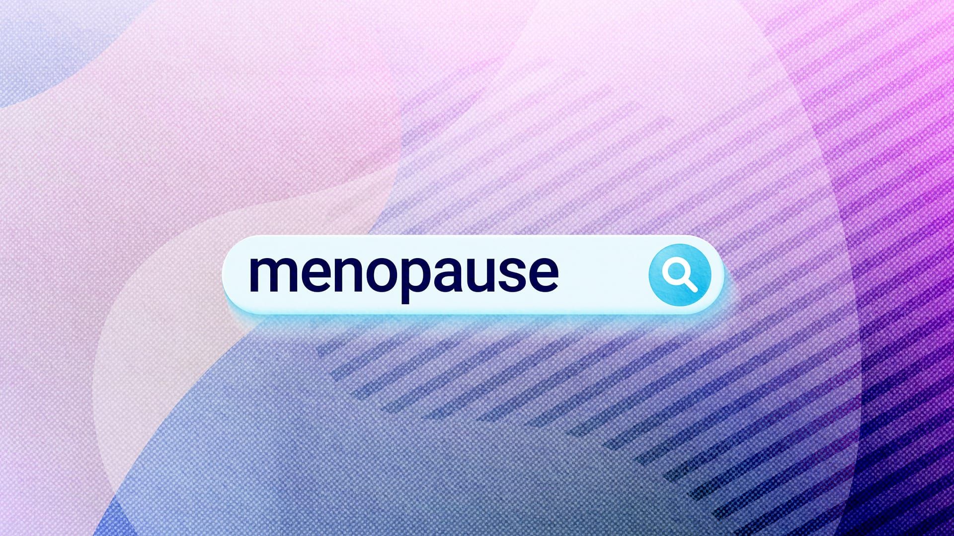 Searchbar with the word menopause